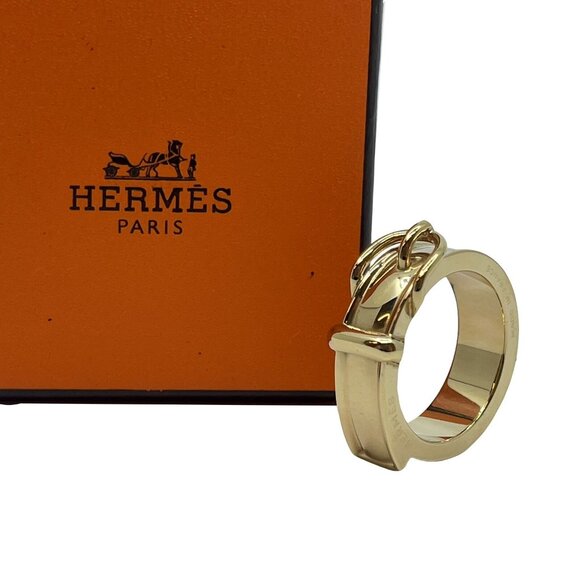 Authentic HERMES Bijouterie Fantaisie Scarves Ring Gold Metallic #36635459 - Picture 1 of 10
